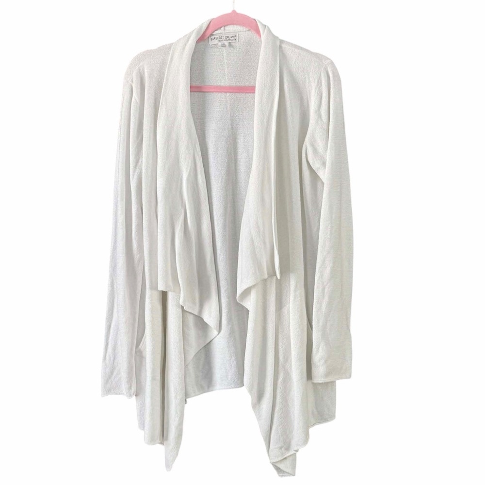 Barefoot Dreams Women’s White Open Front Super Soft‎ Cozy Cardigan Sweater L/XL